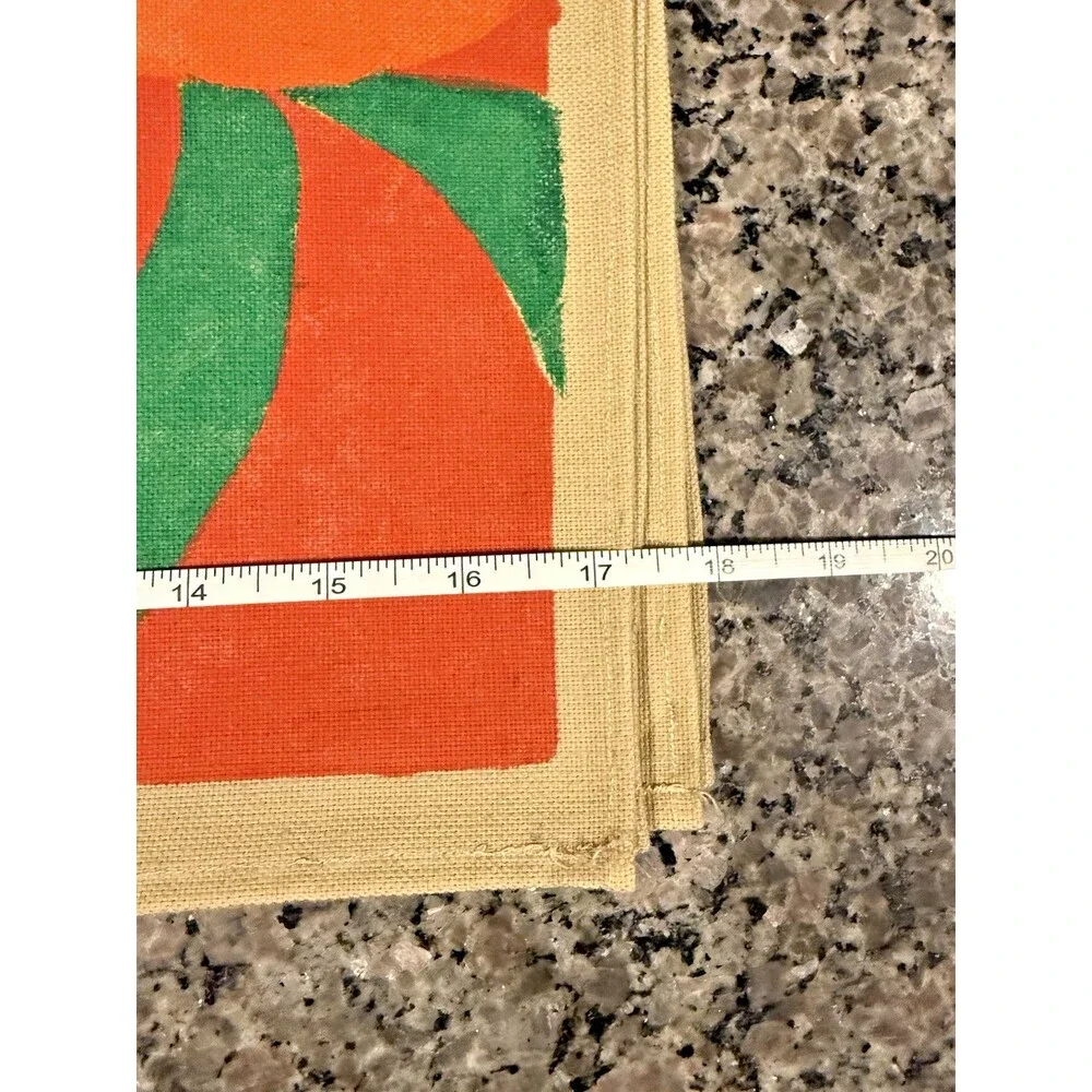 Vintage Woven Tapestry Placemats Set of 5 Abstract Bold Orange Green Retro Deco